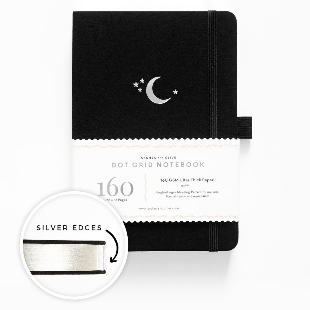 NWB✨Archer & Olive A5 Silver Crescent Notebook